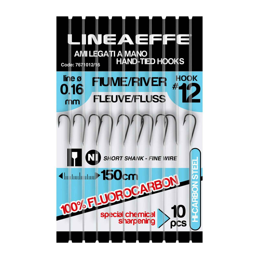 Hameçons de pêche fluorocarbone rivière 150cm taille 18 diamètre 0,10 Lineaeffe 7671018-10