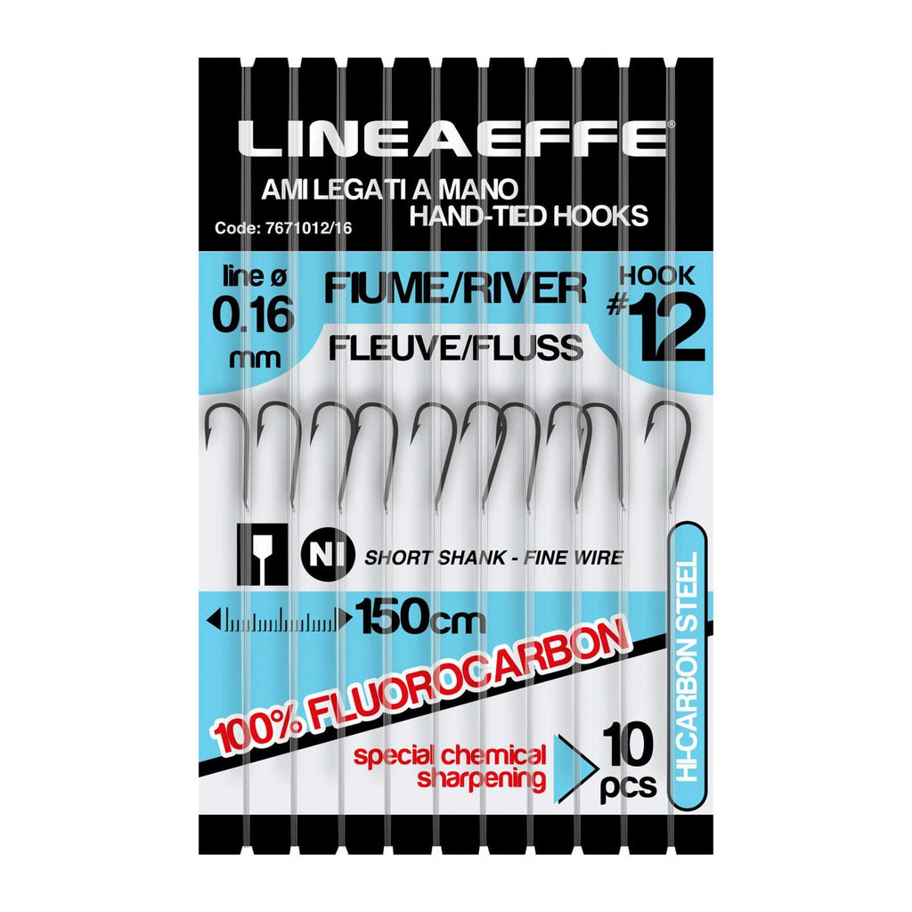 Hameçons de pêche fluorocarbone rivière 150cm taille 18 diamètre 0,12 Lineaeffe 7671018-12