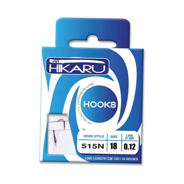Hameçons de pêche Modèle 515N Taille 12 Diamètre 0,18 Hikaru 7701512-18