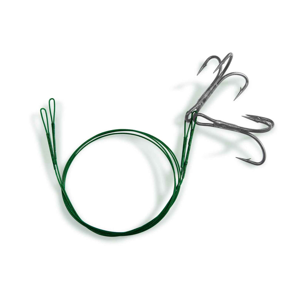 Fil leader avec hameçon triple sans émerillon 1x7 50cm 15kg Taille 1-0 Lineaeffe 7980810