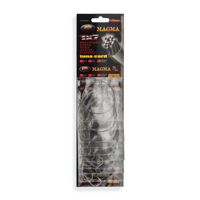 Fil d'acier Thon carte sans émerillon 1x7 45cm 12kg Taille 1-0 Lineaeffe 7980910