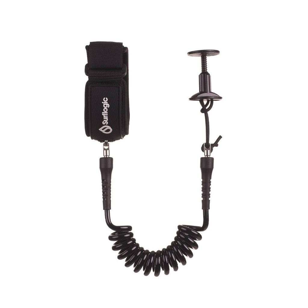 Leash pour bodyboard enroulable biceps Noir Surflogic 81301