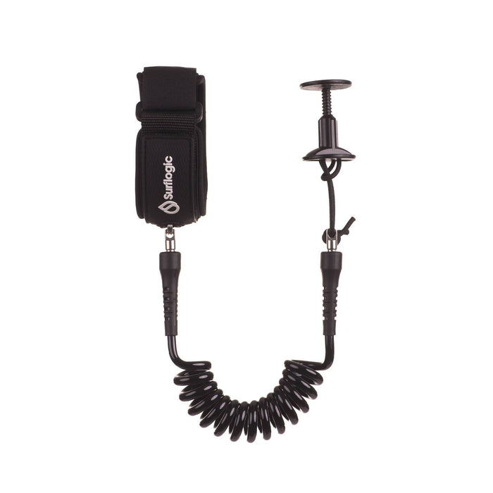 Leash pour bodyboard enroulable biceps Noir Surflogic 81301