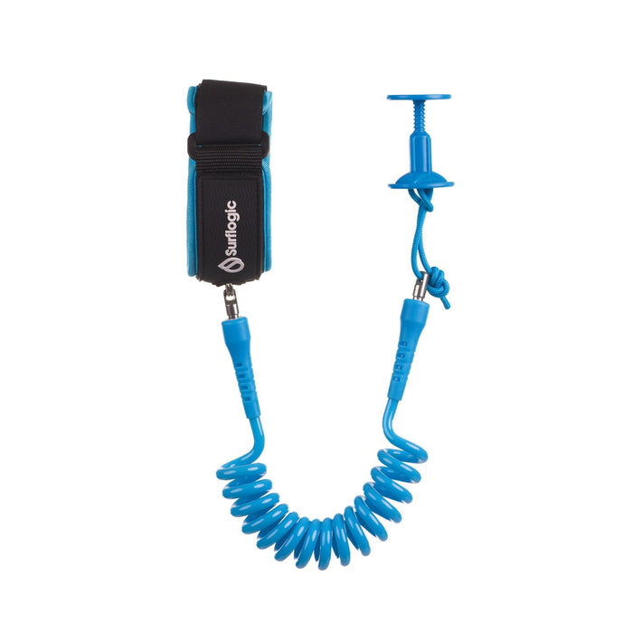 Leash pour bodyboard enroulable biceps Cyan Surflogic 81302