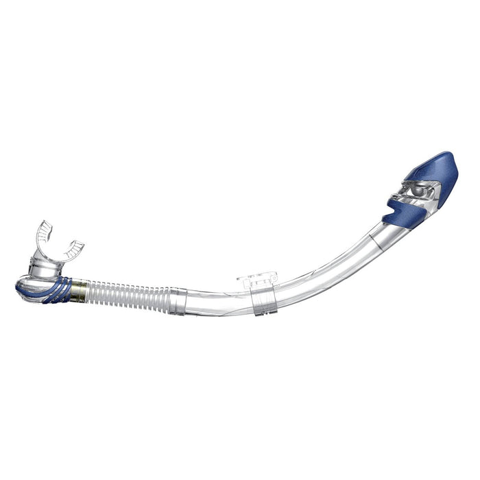 Tuba de plongée Snorkeling Vortex Dry Transparent-Bleu Seac 84-22B-SKL