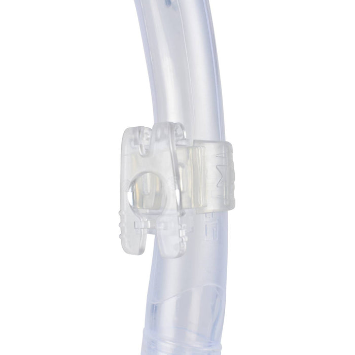 Tuba de plongée Snorkeling Vortex Dry Transparent-Blanc Seac 84-22W-SKL