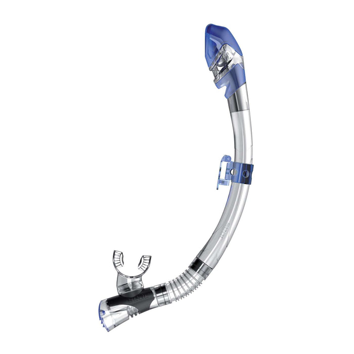 Tuba de plongée Snorkeling Fast Tech Dry Transparent-Bleu Seac 84-32B-SKL