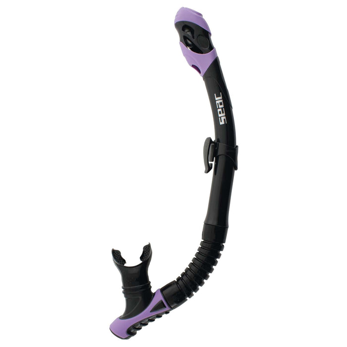 Tuba de plongée Snorkeling Reverse Dry Noir-Lilas Seac 84-38LL-SBL