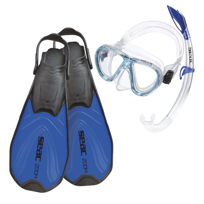 Kit de Snorkeling Tris Zoom Enfants Bleu 32-35 Seac 89-29B-32-35