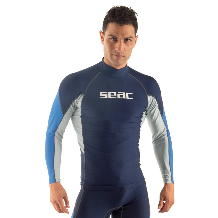 Rash Guard Raa Long Evo Homme Bleu Foncé S Seac 9316-02