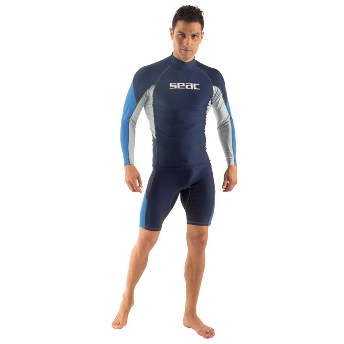 Rash Guard Raa Long Evo Homme Bleu Foncé S Seac 9316-02