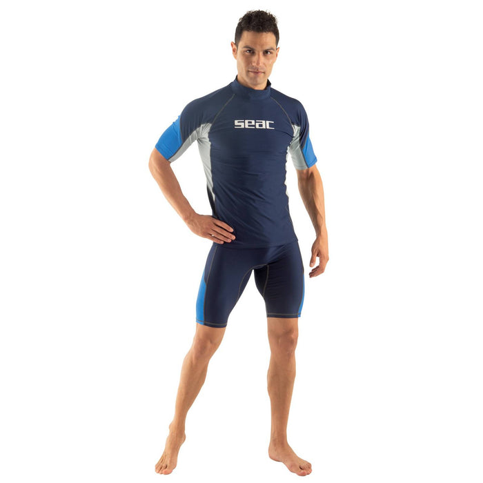 Rash Guard Raa Short Evo Homme Bleu-Foncé XL Seac 9317-05