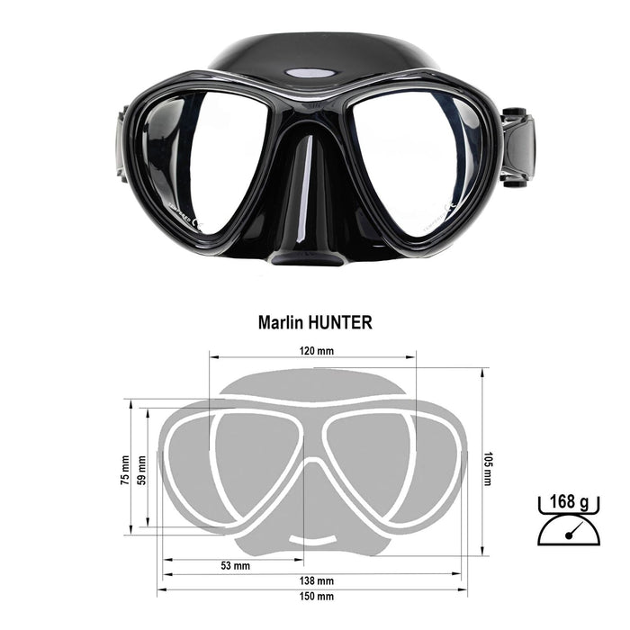 Masque de chasse sous-marine Hunter noir Marlin 9901