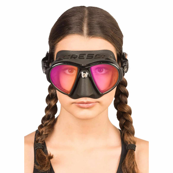 Masque de Plongée en Silicone Zeus Lentilles Noir-Orange Cressi DS4750509