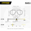 Masque de snorkeling en silicone Marea Transparent-Jaune Cressi DN281010