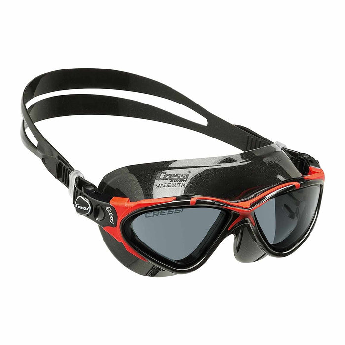 Masque de natation Planet Sombre-Noir-Rouge Lentilles Fumées Cressi DE202758