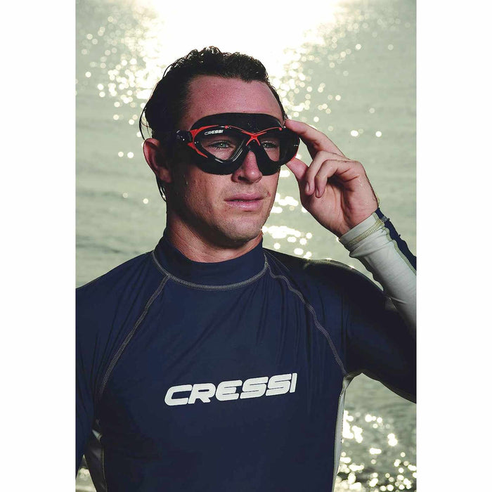 Masque de natation Planet Sombre-Noir-Rouge Lentilles Fumées Cressi DE202758