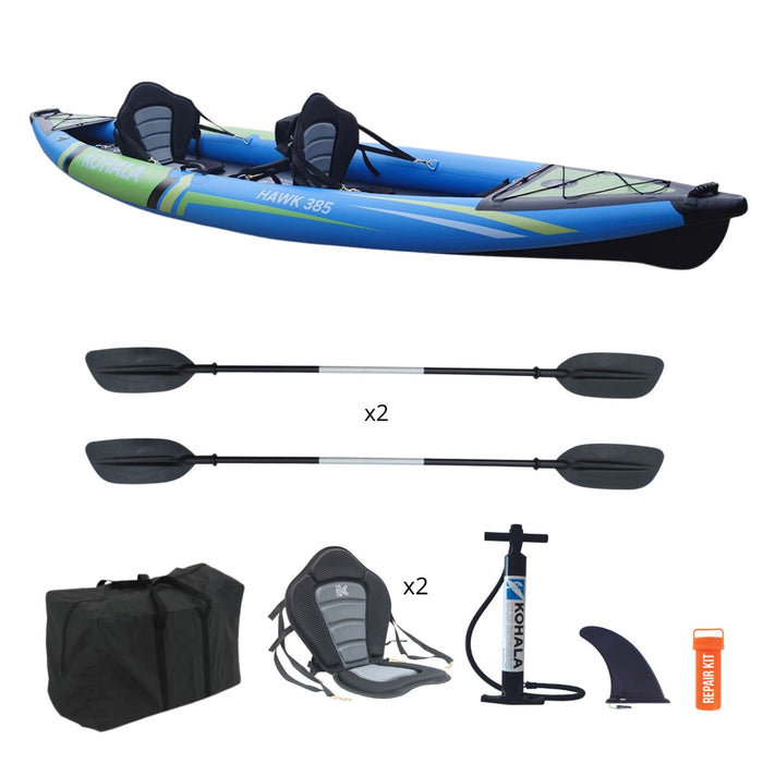 Kayak Gonflable Hawk 385 2 Personnes-Tandem Kohala KHD385