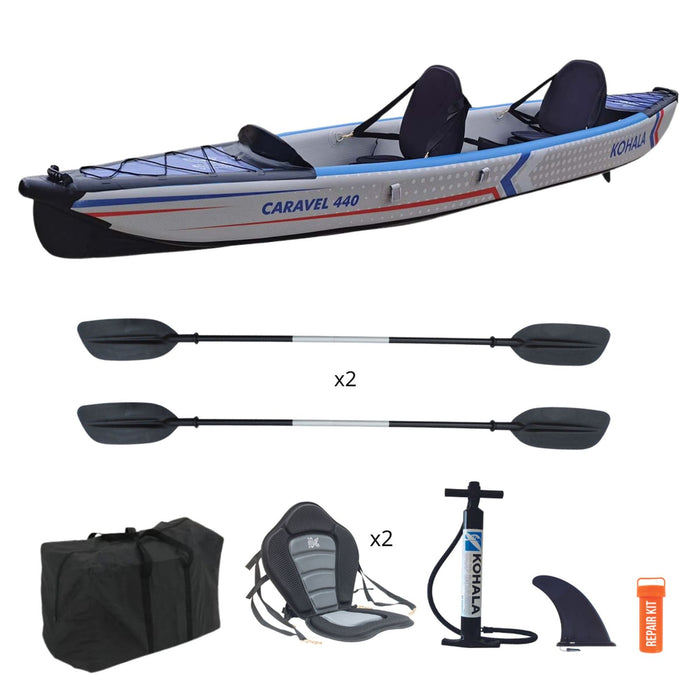 Kayak Gonflable Caravel 440 2 Personnes-Tandem Kohala KHD440