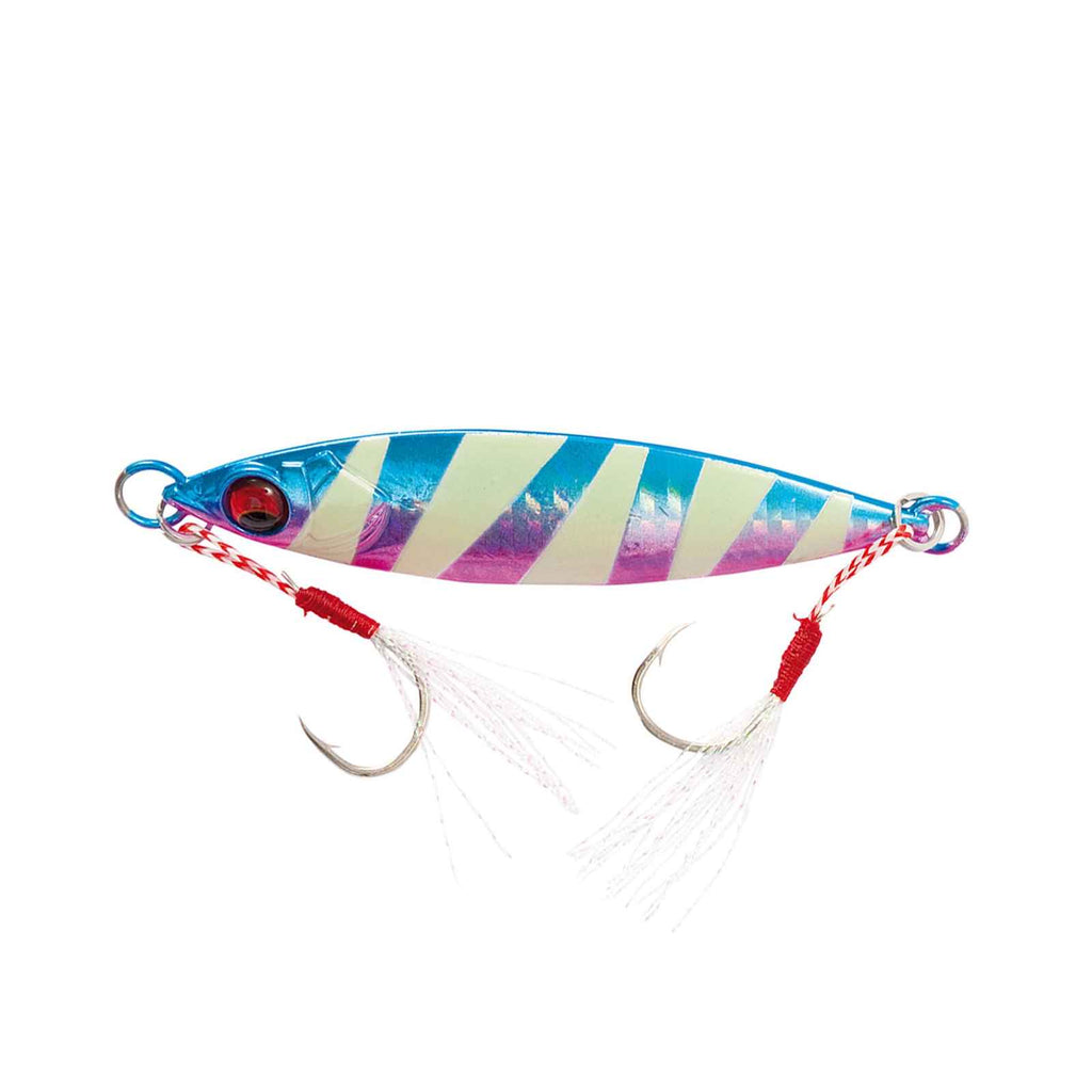 Leurre Splinter Jig Métallique Bleu Rayures Fluo Roses 30g Nomura NM42420230