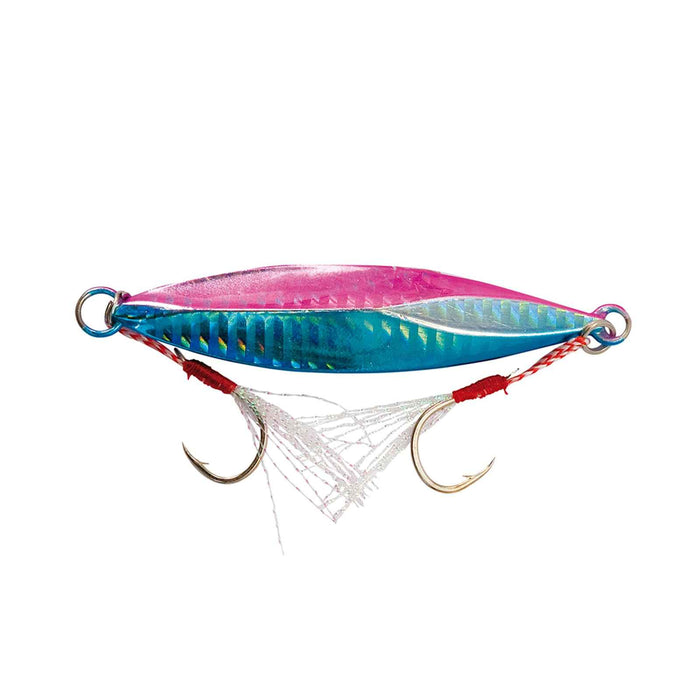 Leurre Splinter Jig Métallique Bleu Rayures Fluo Roses 30g Nomura NM42420230